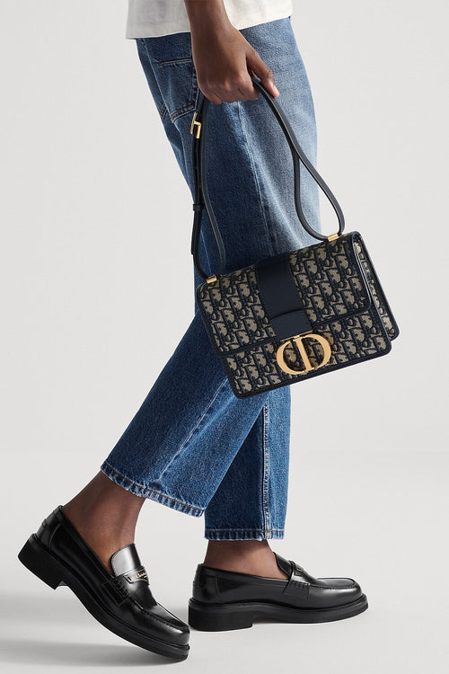 Dior 30 Montaigne Chain Flap Bag - Navy Blue
